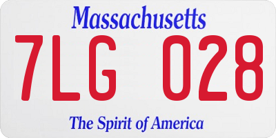 MA license plate 7LG028