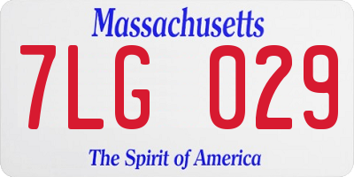 MA license plate 7LG029
