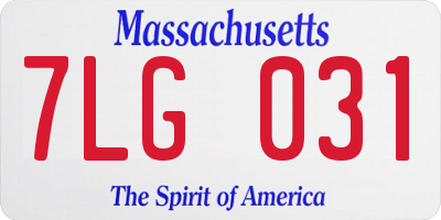 MA license plate 7LG031