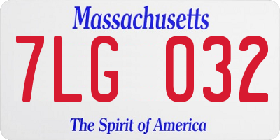 MA license plate 7LG032
