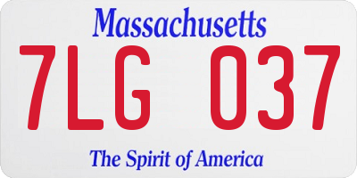 MA license plate 7LG037