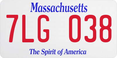 MA license plate 7LG038