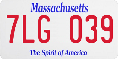 MA license plate 7LG039