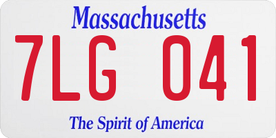 MA license plate 7LG041