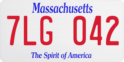 MA license plate 7LG042
