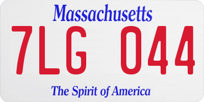 MA license plate 7LG044