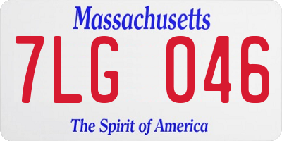 MA license plate 7LG046