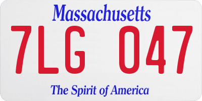 MA license plate 7LG047