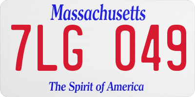 MA license plate 7LG049