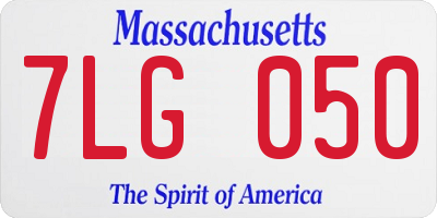 MA license plate 7LG050