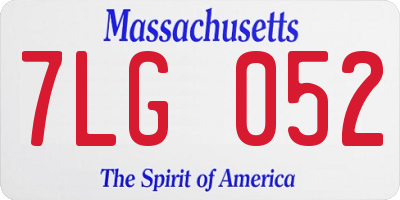 MA license plate 7LG052