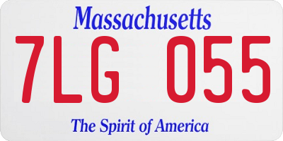 MA license plate 7LG055