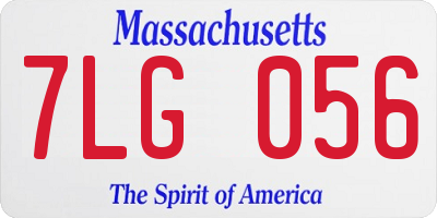 MA license plate 7LG056