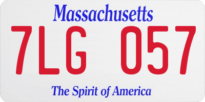 MA license plate 7LG057