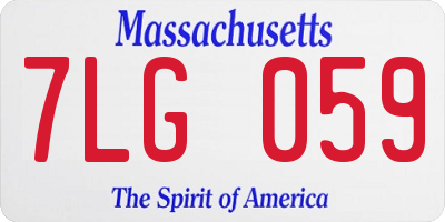 MA license plate 7LG059