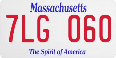 MA license plate 7LG060