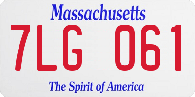 MA license plate 7LG061