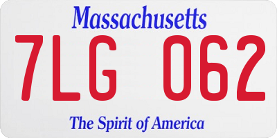 MA license plate 7LG062