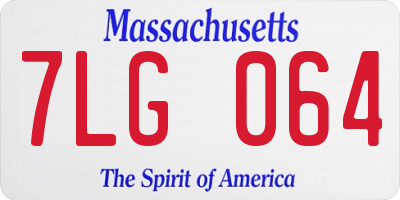 MA license plate 7LG064