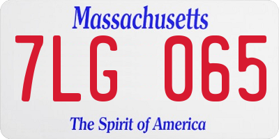 MA license plate 7LG065