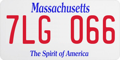 MA license plate 7LG066