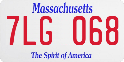 MA license plate 7LG068