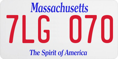 MA license plate 7LG070