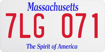 MA license plate 7LG071