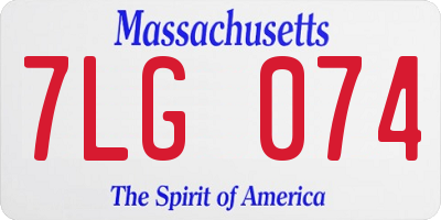 MA license plate 7LG074