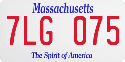 MA license plate 7LG075
