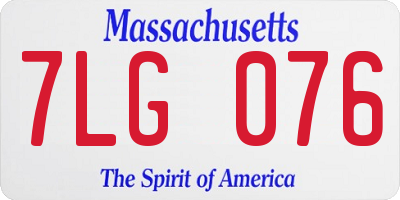 MA license plate 7LG076
