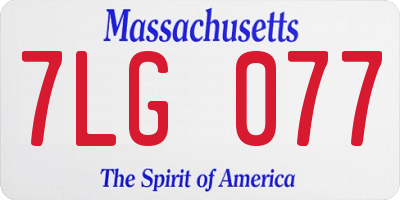 MA license plate 7LG077