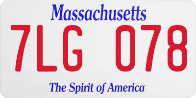 MA license plate 7LG078