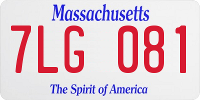 MA license plate 7LG081