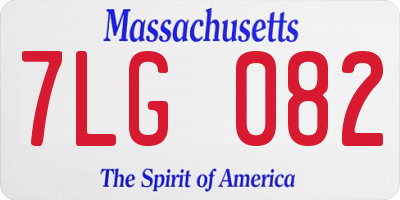 MA license plate 7LG082