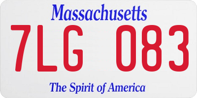 MA license plate 7LG083