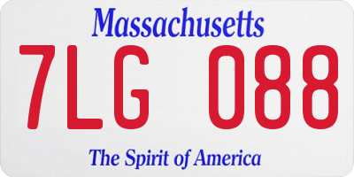 MA license plate 7LG088