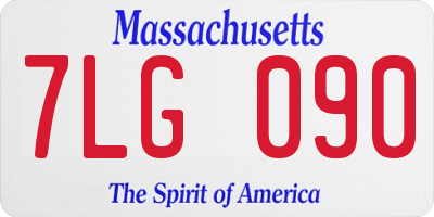 MA license plate 7LG090