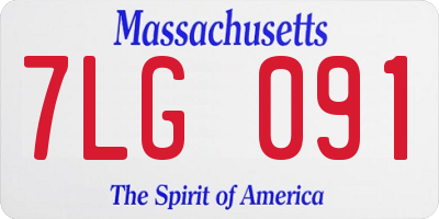 MA license plate 7LG091