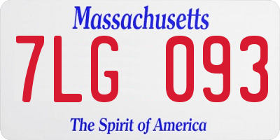 MA license plate 7LG093