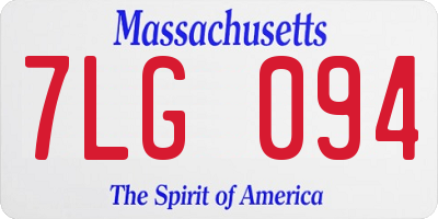 MA license plate 7LG094