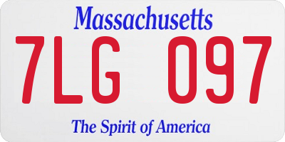 MA license plate 7LG097