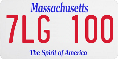 MA license plate 7LG100