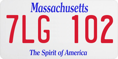 MA license plate 7LG102