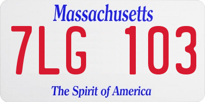MA license plate 7LG103