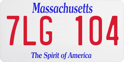 MA license plate 7LG104