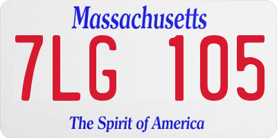 MA license plate 7LG105