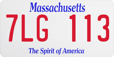 MA license plate 7LG113
