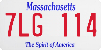 MA license plate 7LG114