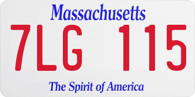MA license plate 7LG115